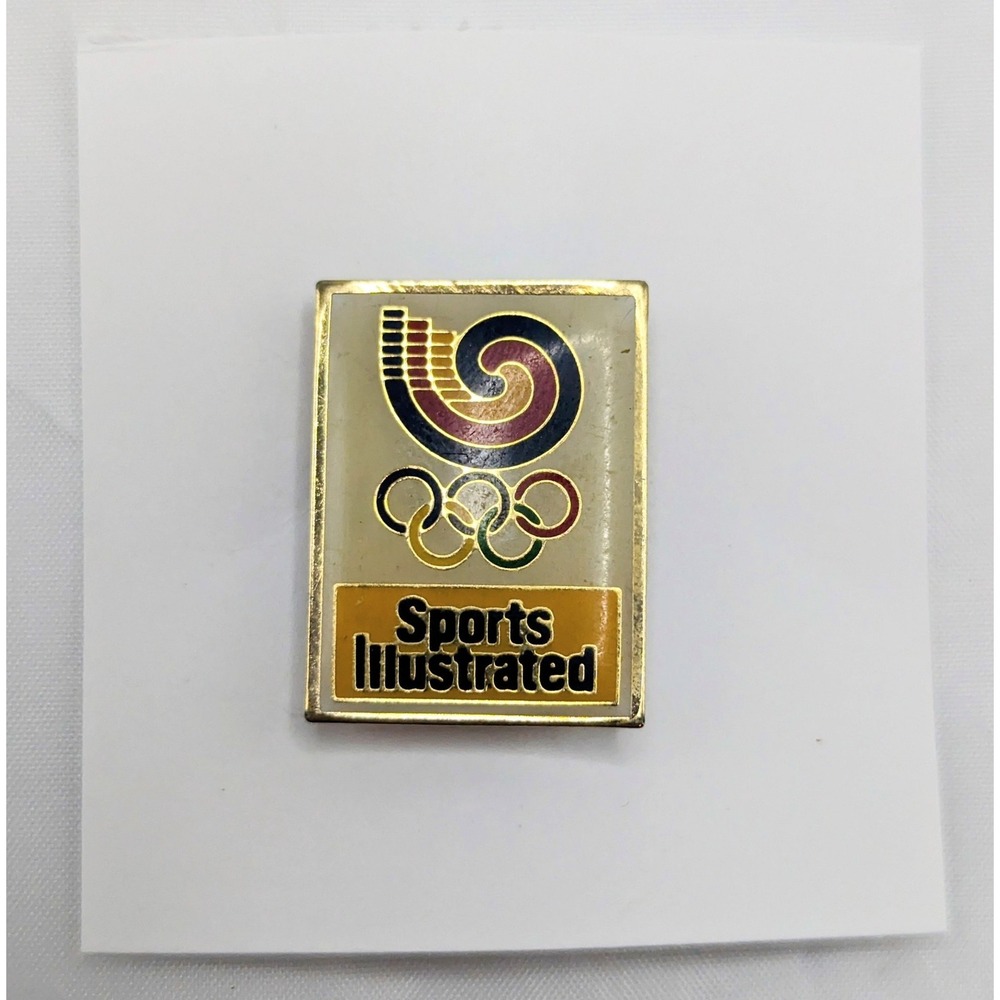 1983 Los Angeles Sports Illustrated Olympic Rings Gold Tone Enamel Lapel Pin